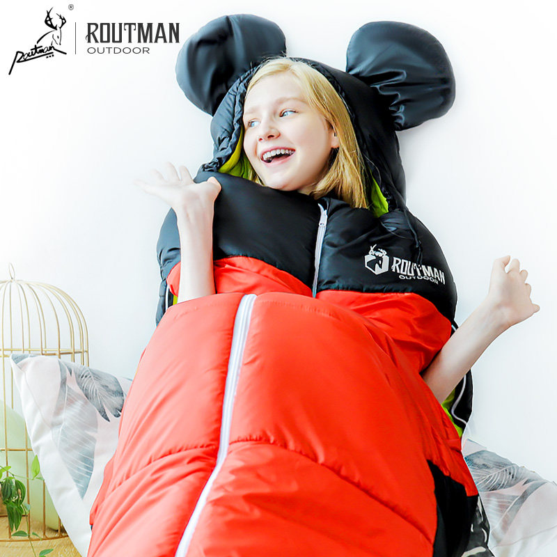 Reach Hand Sleeping Bag Adults Outdoor Camping Winter Thickening Anti-Chill Warm Double Room Adult Single Student Sleeping Bag