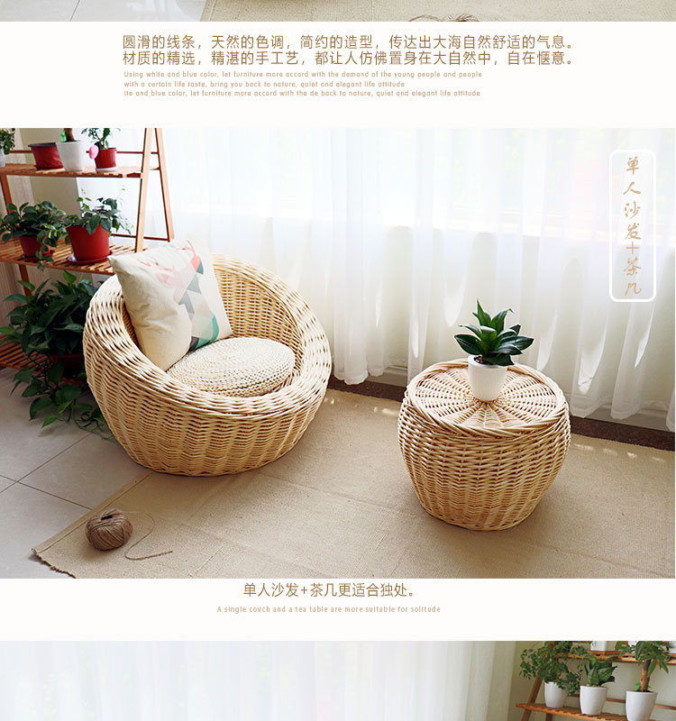 ban công phòng ngủ nhỏ sofa ba mảnh wicker thường ghế kết hợp mục vụ đôi beanbag đơn cá tính sáng tạo - Ghế sô pha ghế sofa phòng khách