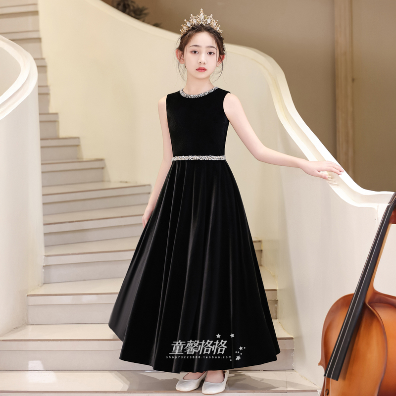Girls' Dress, Accessible Luxury, Niche, Classy, New Style, Kidsren's Birthday Princess Dress, Little Girl's Piano Performance Performance Clothing