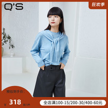 (Malls same section) qs Stalk Xi Spring Autumn New Inner Lap Knitted Jacket Head 100 hitch Shoulder Loose Undershirt Sweater