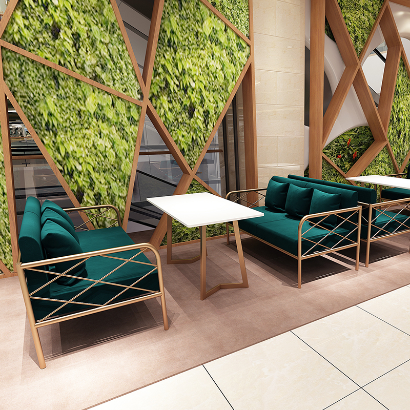 Nordic light luxury sofa coffee milk tea hall modern minimalist bar hotel double card seat sales office table and chair combination