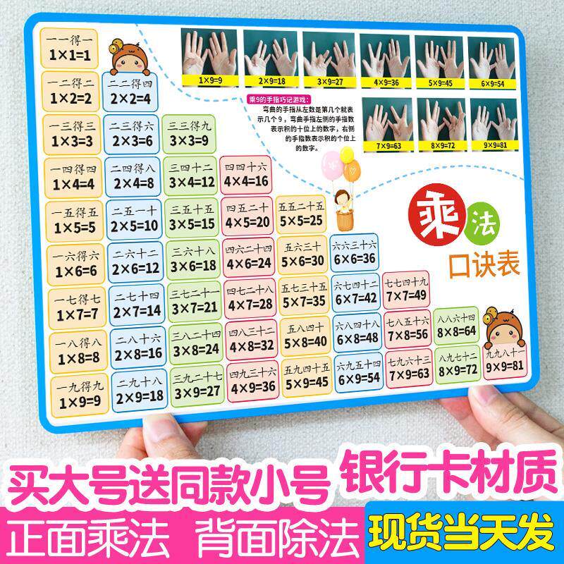 Mini carry-on addition and subtraction 9999 composition training full set of multiplication method cards addition, subtraction, multiplication and division formulas