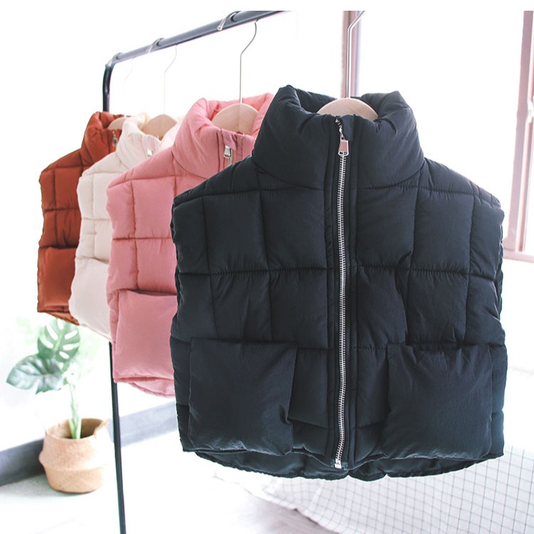 Áo vest cotton cho bé gái mùa thu Hàn Quốc mùa thu đông mặc ấm áp bên ngoài cho bé 1-3 tuổi mùa đông dày hoang dại quần áo bé gái