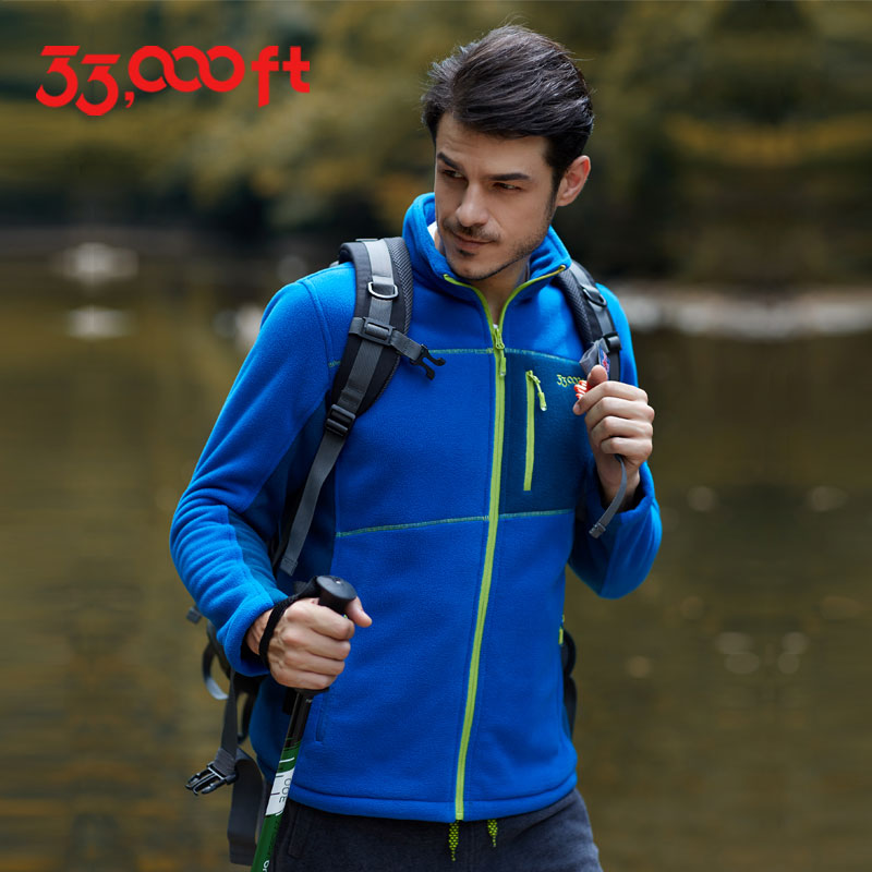 33000ft fleece jacket men's outdoor autumn and winter new thickened warm fleece cardigan coral velvet mountaineering jacket