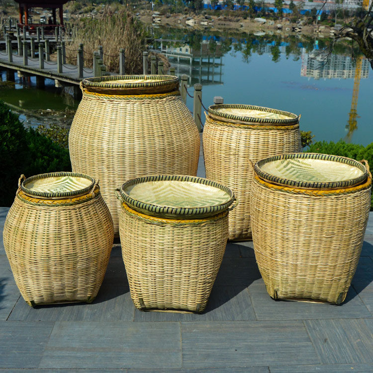 Handmade bamboo baskets exquisite large tea baskets supermarkets and restaurants display storage baskets bamboo baskets new baskets