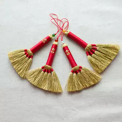 Christmas New Year's Year of the Ox Handmade Broom Pendant New Year's Weaving the Year of the Year of the Ox