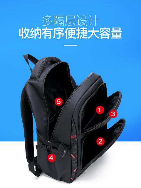 Junior High School Student Schoolbag, Male Middle School Student, Large Capacity, Fifth and Sixth Grade Boy, Older Child, Korean Version, Burden-Reducing, Spine-Protecting, Waterproof Backpack