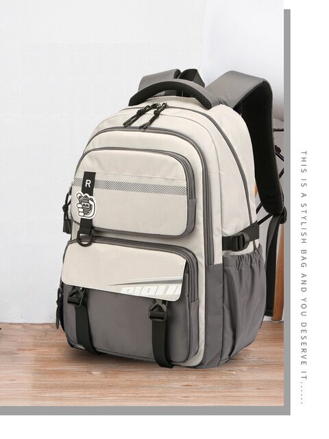 School Bag for Junior High School Students, Male Backpack, Lightweight Casual Backpack for College Students, Large Capacity, 2025 New Korean Version