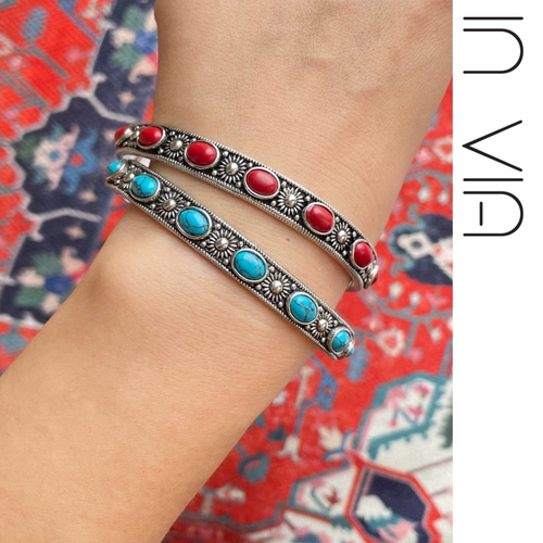 Ретро ювелирное украшение, этнический браслет из натурального камня, стиль бохо, этнический стиль, с драгоценным камнем