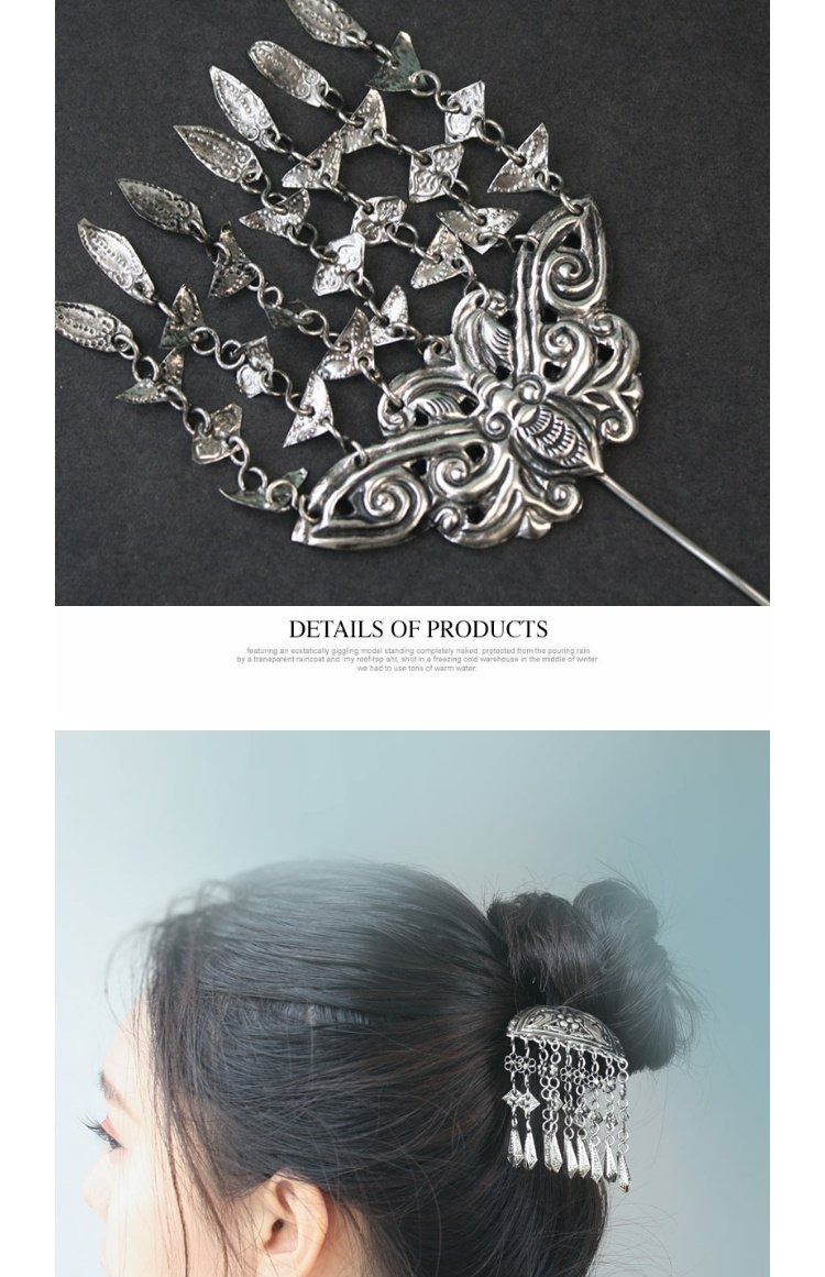 Mũ trùm đầu Hanfu Retro Phụ kiện tóc Gió cổ Quốc gia Kiểu tóc Trung Quốc Tassels Bước Lắc Phim và Vũ điệu Đồ trang trí Đạo cụ - Phụ kiện tóc băng đô tai thỏ