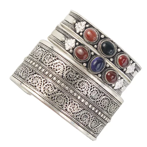 Ретро ювелирное украшение, этнический браслет из натурального камня, стиль бохо, этнический стиль, с драгоценным камнем