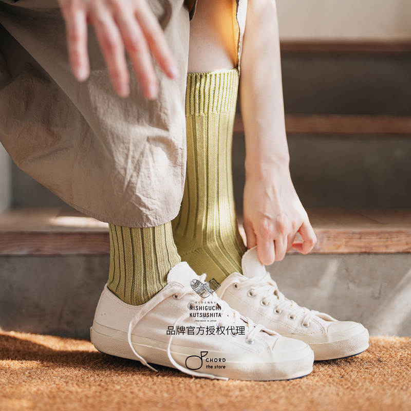 2026 New Color Japanese-Made Egyptian Long-Staple Cotton Ribbed Socks Nishiguchi Kutsushita Nk0106