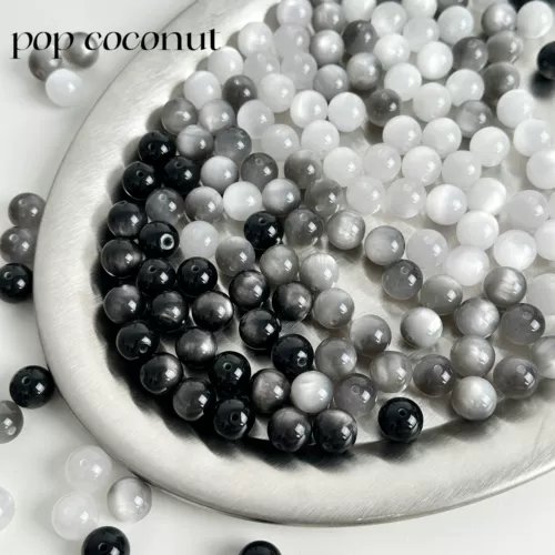 Украшение-шарик, бусины, браслет из бисера ручной работы, ожерелье, аксессуар, аксессуары, кошачий глаз