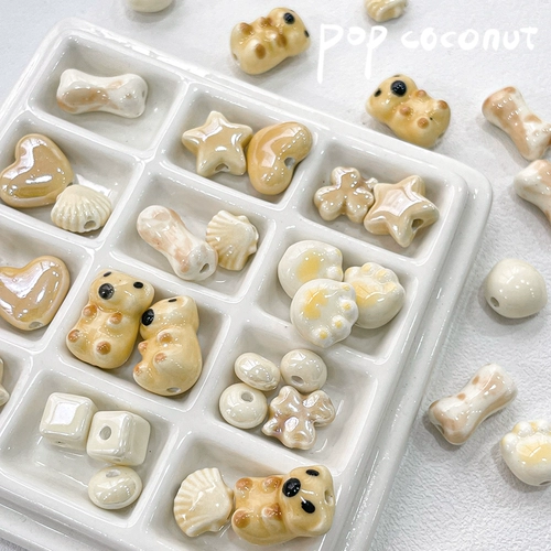 Керамические бусины, браслет из бисера ручной работы, аксессуар, аксессуары, с медвежатами, DIY