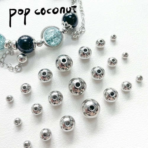 Базовые универсальные бусины из нержавеющей стали, браслет из бисера ручной работы, ожерелье, аксессуар, аксессуары, DIY