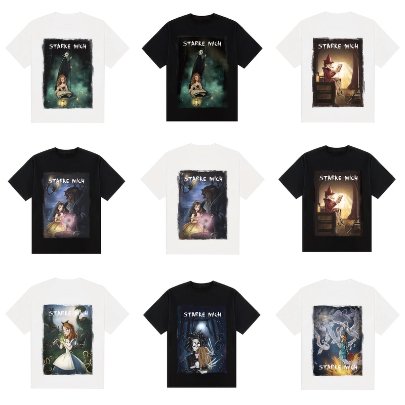 Starke Mich Fairy Tale Spray-Painted Trendy Brand Art Unisex Summer Printed Loose Cotton Short-Sleeved T-Shirt