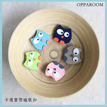 Owl cartoon animal curtain window screen magnet buckle strap rope childrens model room design decoration pair