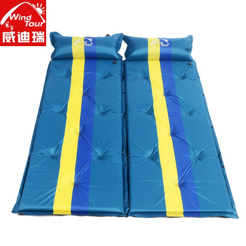 Outdoor splicable single automatic inflatable mat picnic thickened tent sleeping mat lunch break mattress double moisture-proof mat
