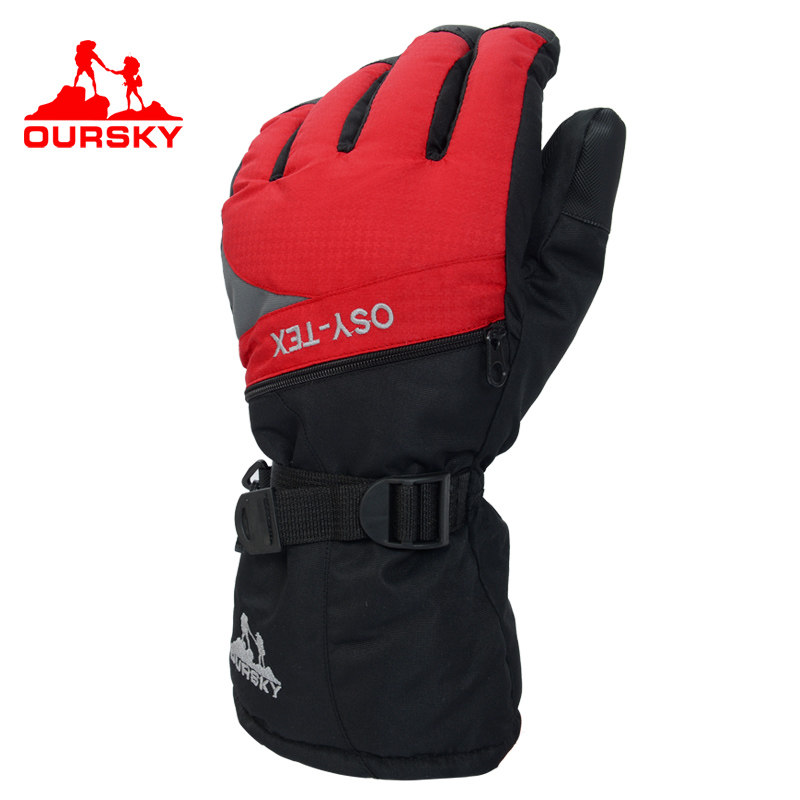 OURSKY Snow Line Outdoor Waterproof Warm Ski Gloves Outdoor Men's and Women's Thickened Gloves