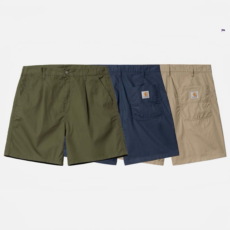In Stock Carhartt Wip Albert Short Carhartt Double Pleated Loose Casual Shorts 033125