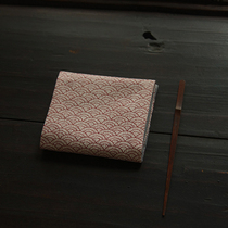 日本进口棉布开运青海波纹茶巾洁方小茶垫茶布
