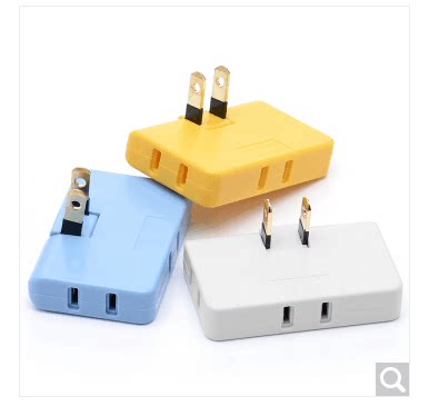 Creative household can rotate ultra thin one - three converter 2 plug TV socket clamp converter wireless with 180 degrees