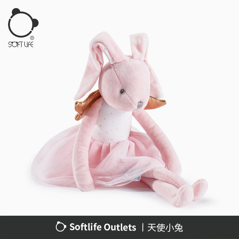 softlife pink bunny doll baby comfort doll plush toy baby children birthday gift female
