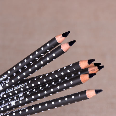 Midnight Cool Black Eyeliner Đen Lông mày Bút chì Rất đen Dễ dàng sơn Hàn Quốc Không thấm nước lâu Trang điểm mới bắt đầu - Bút kẻ mắt ke mat