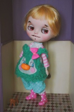 Одежда для кукол BJD [baobaodoll星星蛋]小布blythe/大鱼小鱼qbaby/luxixi绿企鹅套装 Blythe/qbaby/luxixi