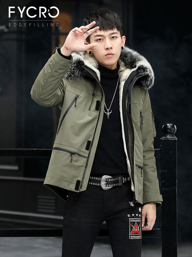 Pai overcomes the men's inner bile short coat Haining leather fur winter new removable men's fur one