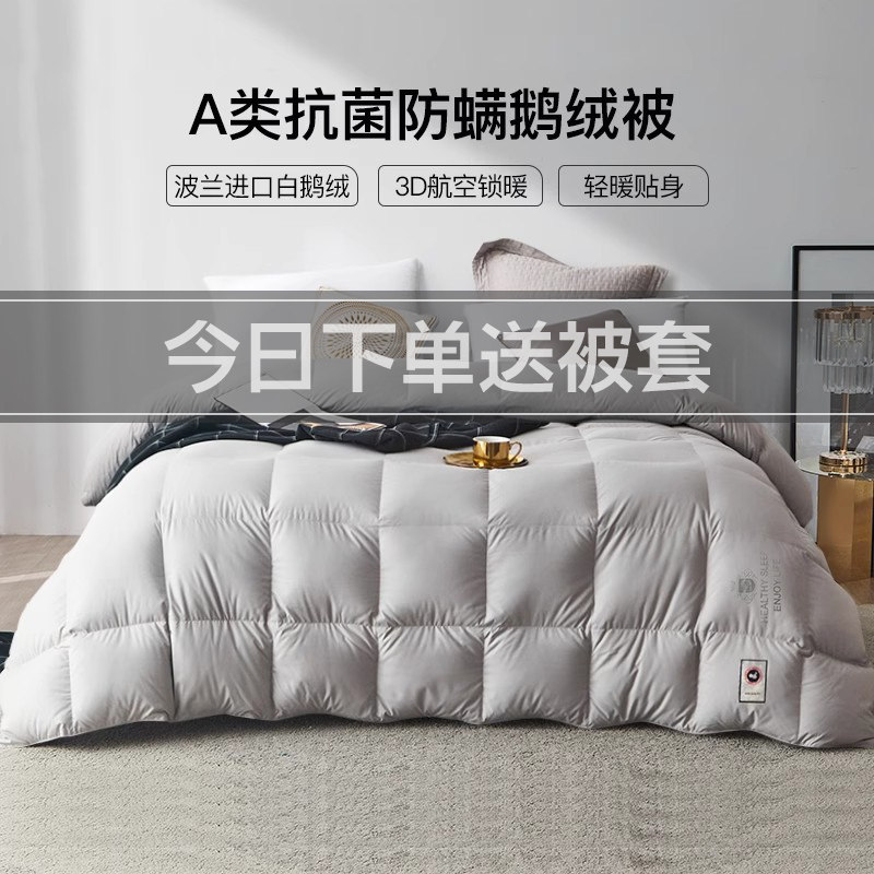Hengyuan Xiang mixed duvet quilted by white goose down Spring and autumn quilt with double thickened warm antibacterial quilt Winter quilted by the core-Taobao