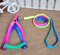 Rainbow Pull Chest Harness Small Dog Leash Puppy Leash Teddy Poodle Chihuahua