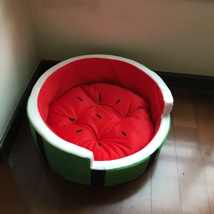 Season Universal Dog Kennel Watermelon Bed Home Quiet Pet Autumn Winter Owl teddy Bears small Puppy Kitten Watermelon Nest-Taobao