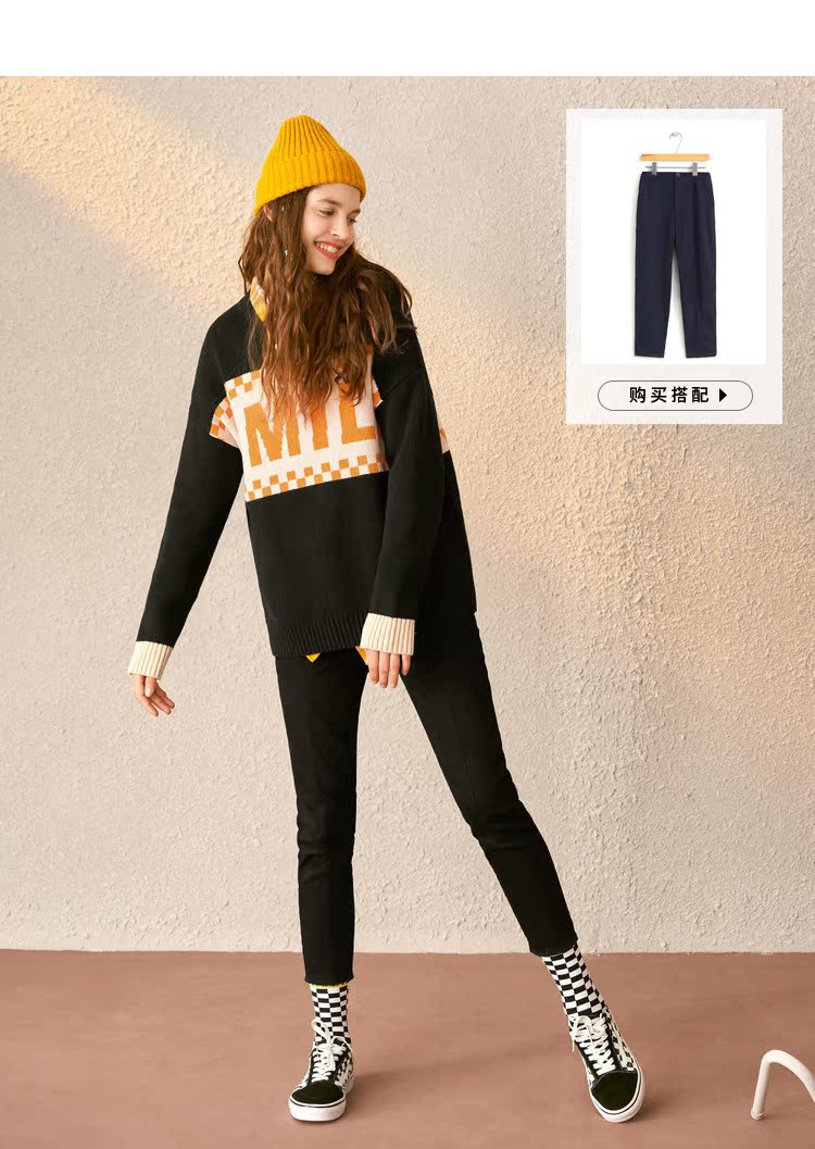 Màu sắc rộng 2018 thu đông mới của nữ sinh viên Hàn Quốc áo len cổ tròn màu đen thoáng mát áo cardigan nữ