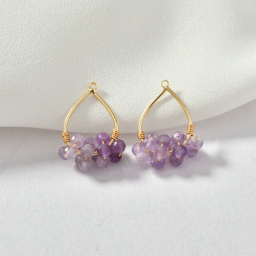 Натуральная турмалиновая подвеска из жемчуга с аметистом, серьги ручной работы, ожерелье