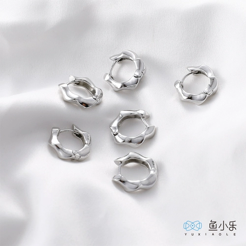 Волнистые серьги, медный аксессуар, золотые аксессуары, простой и элегантный дизайн, 18 карат