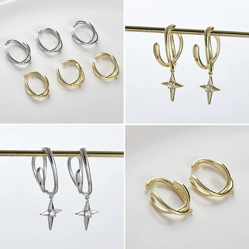 Клипсы, серьги ручной работы, аксессуар, 14 карат, золотой цвет, без проколов ушей