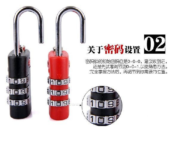 Hành lý khóa mật khẩu TSA mini kim loại nhỏ khóa móc phòng tập thể dục khóa an ninh ở nước ngoài vận chuyển túi khóa hải quan - Phụ kiện hành lý tay kéo vali