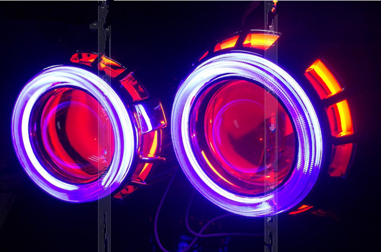 Đèn pha Kawasaki Vulcan S650 Vulcan 650 Sửa đổi Xenon Light Angel Eye Devil Eye Lens hội - Đèn HID xe máy đèn xe ab