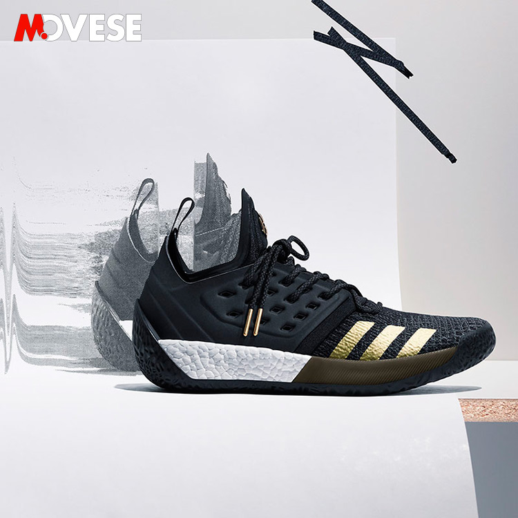 Giày bóng rổ chiến đấu vàng đen thế hệ 2 của Adidas Harden Vol.2 Harden AH2215 giày thể thao cao cổ