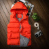 Chàng trai và cô gái xuống áo vest cotton mùa thu và mùa đông trong những đứa trẻ lớn mùa đông dày áo vest trẻ em áo khoác trùm đầu áo gile bé gái hàng độc Áo ghi lê