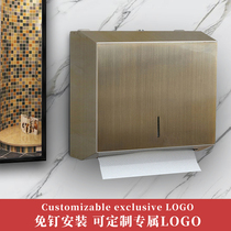 Stainless steel tissue box Hotel toilet paper box Toilet paper box Punch-free toilet paper box Wall-mounted toilet paper box