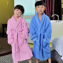  Xin Meishu bathrobe Winter childrens mens and womens absorbent quick-drying pure cotton towel material thickened baby swimming yukata thick section