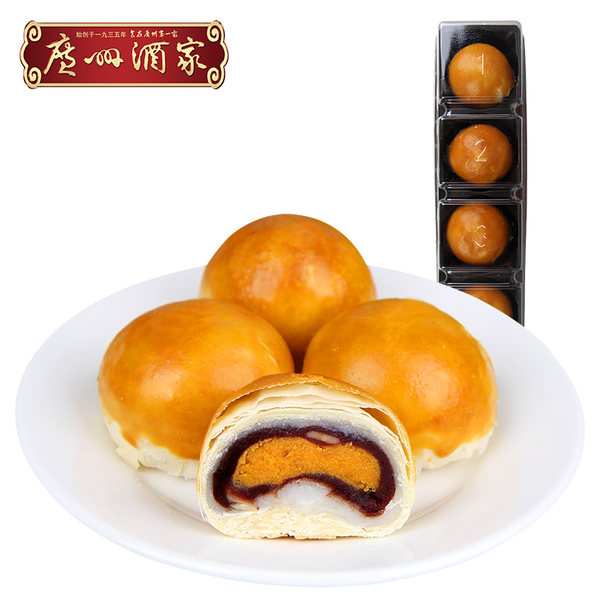 广州酒家 利口福 蛋黄酥 60g*4个*2件 双重优惠折后￥21.8包邮（拍2件）3味可选