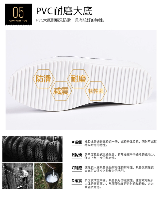 Giày đế xuồng đế xuồng mới 4CM Giày nữ đi giày nước sinh viên không thấm nước giày chống trượt thời trang