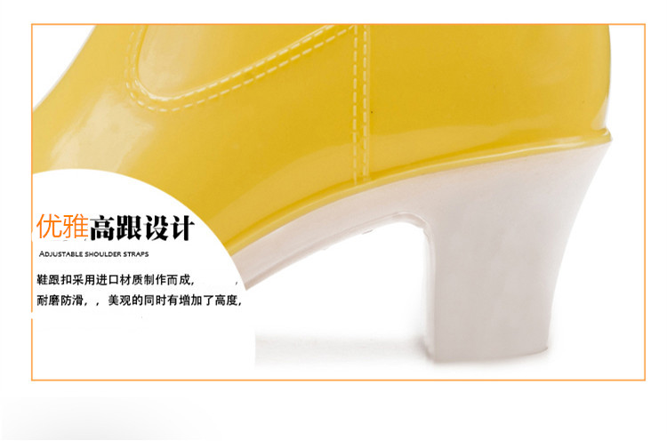 Giày cao gót chống nước mưa cao gót nữ thời trang ống đi mưa nữ Giày đi mưa phiên bản Hàn Quốc của giày chống trượt có thể được thêm giày cao su nhung giày đi mưa thời trang