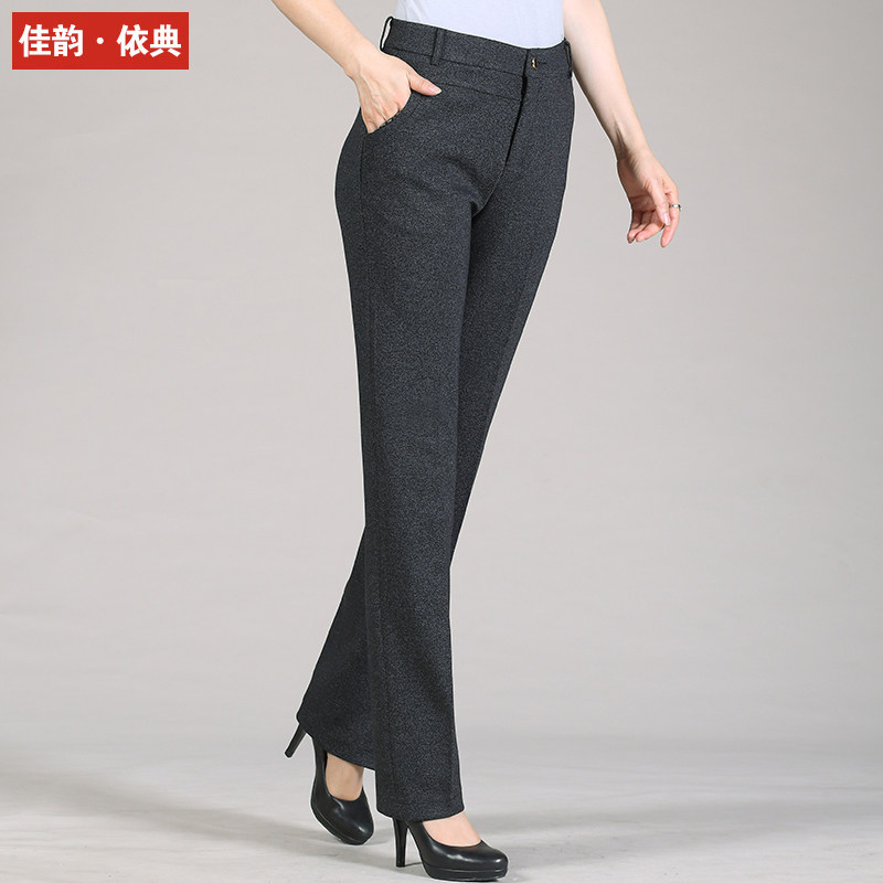 Middle Aged Girl Pants Spring Autumn New Outwear High Waist Straight Drum Pants Mom Pants Women Midyear Casual Pants Summer Thin