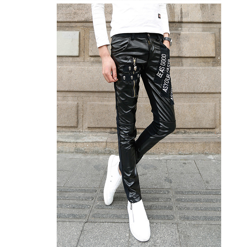 Pantalon cuir homme serré pour adolescent pour automne - Ref 1476713 Image 9