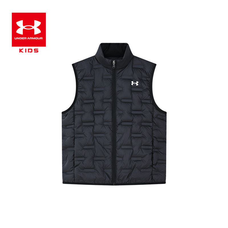 Under Armour Children's Lightweight down Vest Autumn and Winter Fashion Versatile Stand Collar Warm Boys and Girls Triple-Protection Duck down Jacket