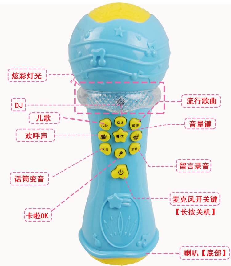 Trẻ em của echo microphone bé nhạc cụ 1-3-6-7 tuổi 8 cô bé giáo dục sớm đồ chơi nhỏ echo microphone